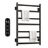 SIOYIE Towel Warmer Bathroom Wall Mounted 6 Bars Electric Towel Drying, 150 W 500 800 MM Heated Towel Rack With Intelligent Touch Screen Timer And Temperature Control Black Left - Serenity Spaces