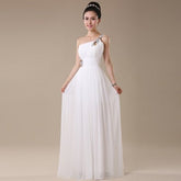 Evening dress one - shoulder dinner banquet long banquet - Serenity Spaces