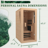 1 Person Infrared Sauna,Home Dry Sauna, Indoor Spa Room, 120V, Detox & Muscle Relaxation - Serenity Spaces