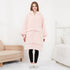 USB Heated Wearable Blanket Oversized Lazy Hoodie With Large Heating Area Back Cozy Warm Sherpa Hoodie Blanket No Battery Pack - Serenity Spaces