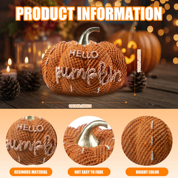 Halloween Pumpkin Decor for Halloween Decorations Indoor, Resin Pumpkin Decoration for Halloween Table Decor
