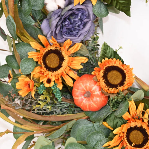 Artificial Fall 28" Floral Wreath for Thanksgiving Day