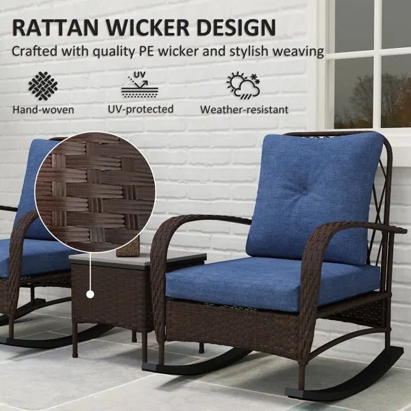 Rattan Chaise Lounge Chair, Wicker Patio Furniture Set - Serenity Spaces