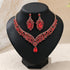 Rhinestone Pearl Earrings And Necklace Set Women - Serenity Spaces