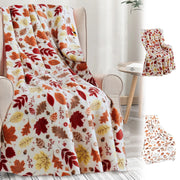 Throw Blank under $5!  Fall Decor Throw Blanket, Soft Warm Autumn Maple Leaves Thanksgiving Throws Nap Blankets for Living Room Couch Bed Chair Dorm
