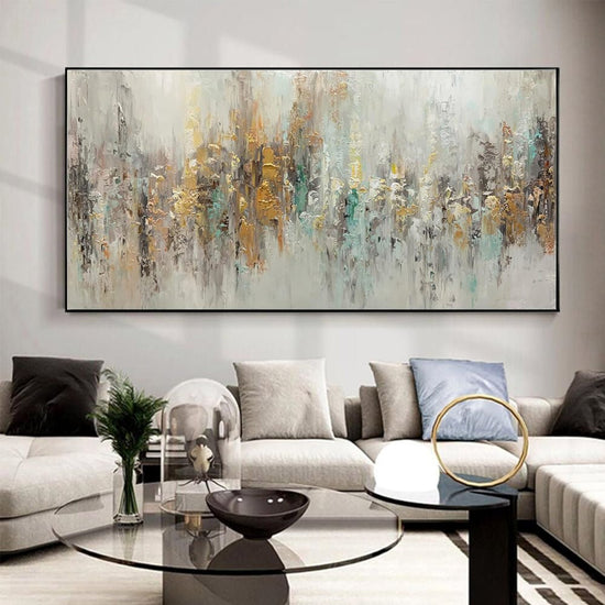 Handmade Abstract Oil Painting On Canvas Light Luxury Horizontal Wall Art For Living Room Bedroom Decor - Serenity Spaces