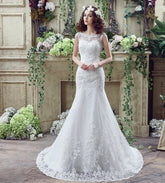 Bride Trailing Wedding Dress Sexy Lace Mermaid Wedding Dress - Serenity Spaces