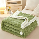Blanket Double Thickened Warm Coral Fleece Sofa Blanket - Serenity Spaces