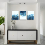 Abstract Canvas Wall Art for Living Room Bedroom Decoration Office Wall Painting,Bathroom Wall Decor Gray Blue Canvas Pictures Modern Home Decoration Wall Artwork,Fashion Wall Art 16X12 Inch/ 3 Piece