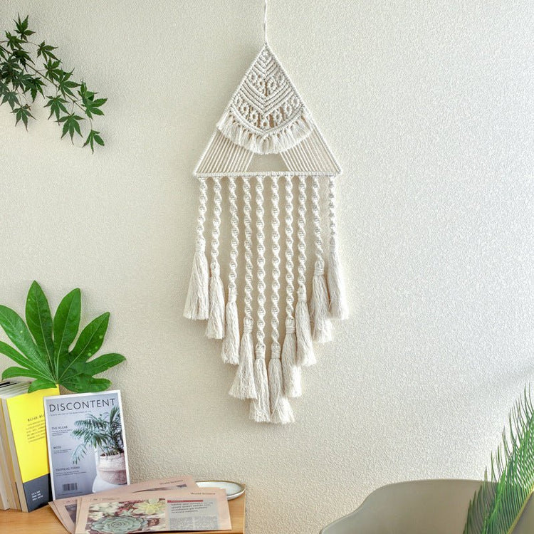 Handwoven Home Decor Triangle Dream Catcher Pendant - Serenity Spaces