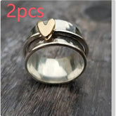 Simple Fashion Peach Heart Rotatable Decompression Ring - Serenity Spaces