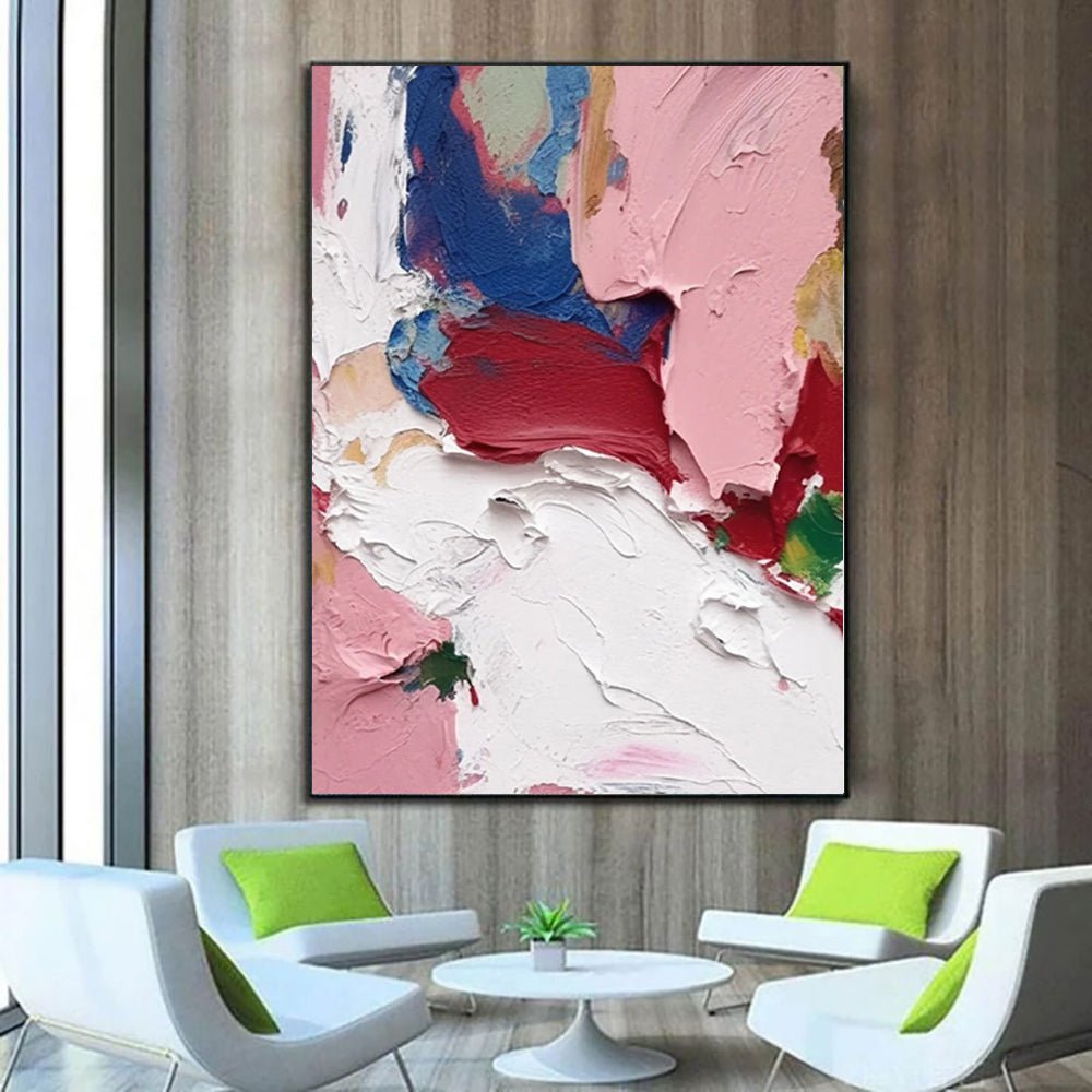 Modern Light Luxury Thick Oil Knife Oil Painting On Canvas Handmade Modern Abstract Wall Art Screen Partition Living Room Entry Home Decor Blocking Dining Painting - Serenity Spaces