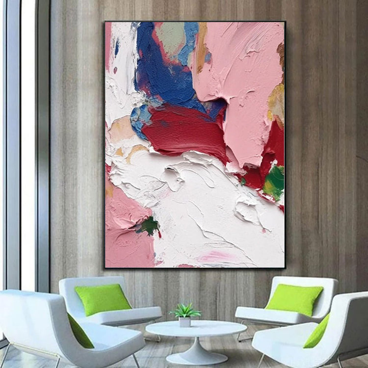 Modern Light Luxury Thick Oil Knife Oil Painting On Canvas Handmade Modern Abstract Wall Art Screen Partition Living Room Entry Home Decor Blocking Dining Painting - Serenity Spaces