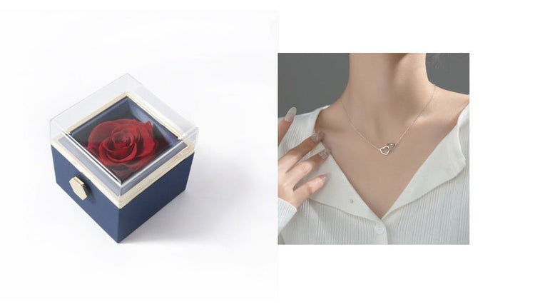 Fashion Acrylic Rotating Rose Jewelry Box - Serenity Spaces
