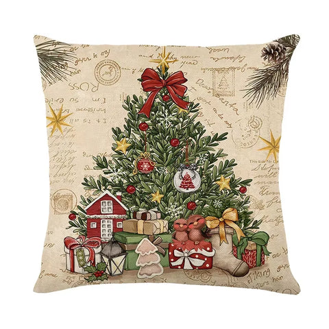 45Cm Christmas Decorations Christmas Cushion Cover Pillowcase 2024 for Home Ornament Xmas New Year Christmas Decor 2025 Home