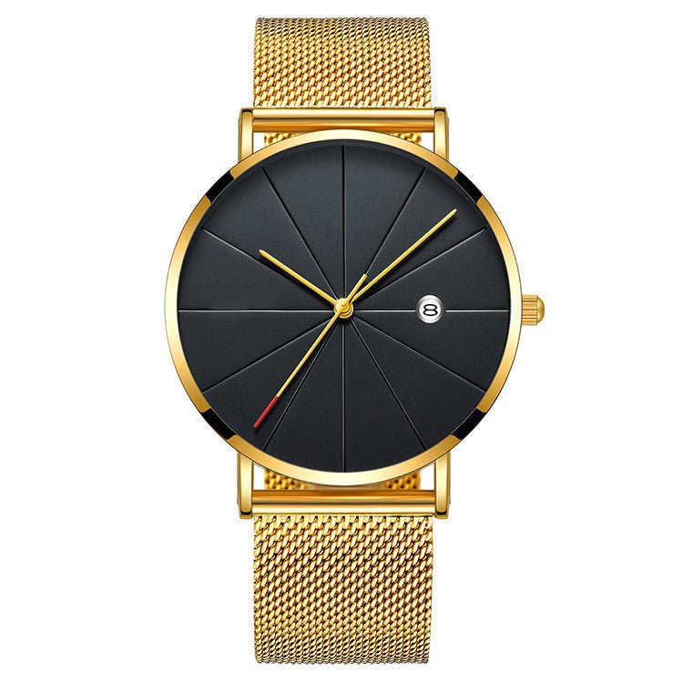 Simple calendar watch male creative waterproof quartz watch - Serenity Spaces