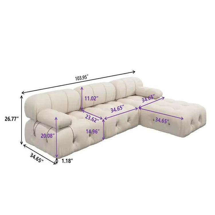 Nordic Modern Apartment Furniture Fabric Buckle Design Sofa Living Room Couch Light Luxury Sponge Sofa For Lock Design - Serenity Spaces