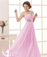 Evening dress one - shoulder dinner banquet long banquet - Serenity Spaces