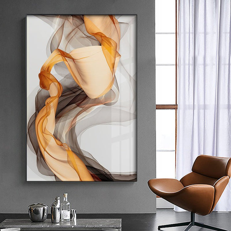 Abstract Yellow Grey Canvas Painting Home Decor - Serenity Spaces