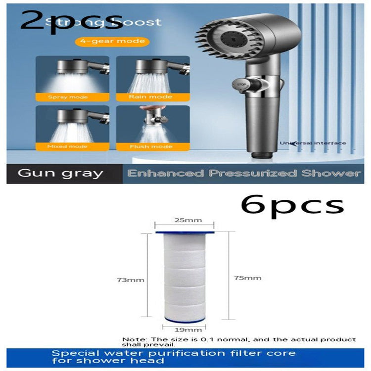 The Third Gear Adjustable Strong Supercharged Shower Head Household Bath Shower Hose Shower Head - Serenity Spaces