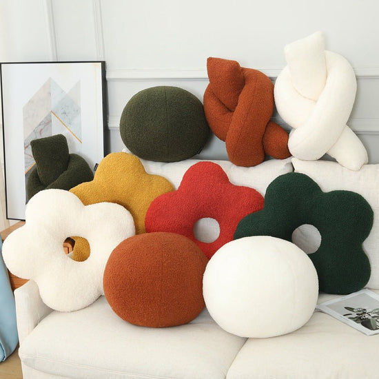 Plush Three Dimensional Special Shaped Pillow Round Lumbar Support - Serenity Spaces