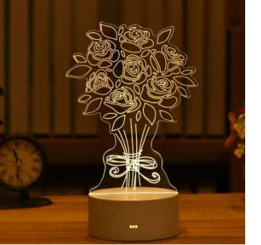 3D Lamp Acrylic USB LED Night Lights Neon Sign Lamp Xmas Home Decorations For Room Decor Valentines Day Gifts - Serenity Spaces