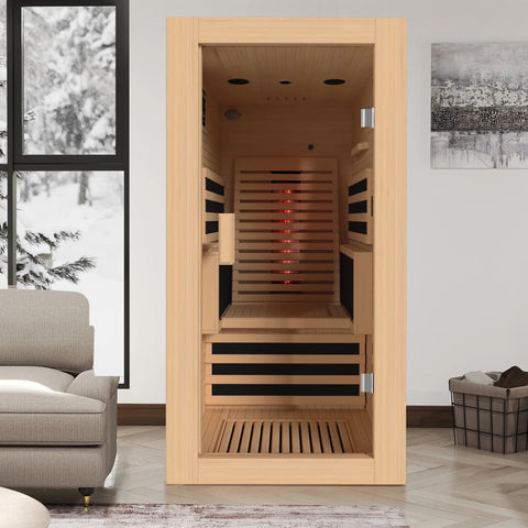 1 Person Infrared Sauna,Home Dry Sauna, Indoor Spa Room, 120V, Detox & Muscle Relaxation
