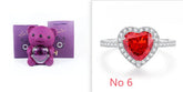 Eternal Rose Teddy Bear Gifts Box With Necklace Rotate Rose Jewelry Box Valentine Wedding Storage Gift Case For Women Girlfriend - Serenity Spaces