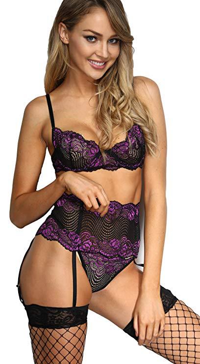 Erotic Lingerie Erotic Pajamas Three - point Abdominal Tightening Suspenders Suit - Serenity Spaces