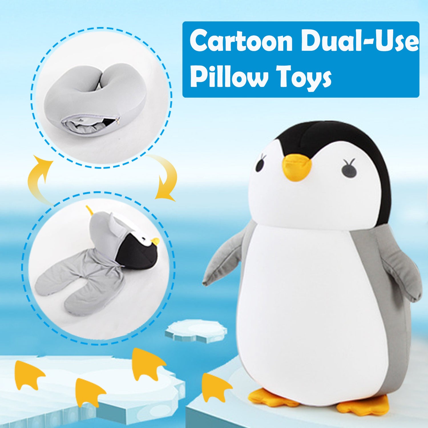 Soft Pillow Penguin U - Shaped Sleep Protection Neck Pillow Home Office Nap Body Pillows Travel Car Adult Cute Pillows - Serenity Spaces
