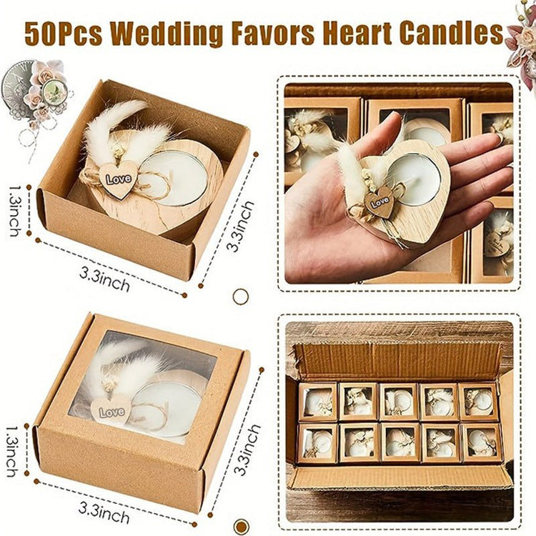 Wooden Love Candle With Dried Flowers - Serenity Spaces