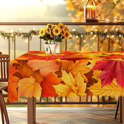 Gnizamafall Autumn Decoration Thanksgiving Gift Rectangular round Tablecloth, Maple Leaf Pattern Design, Thanksgiving Decoration