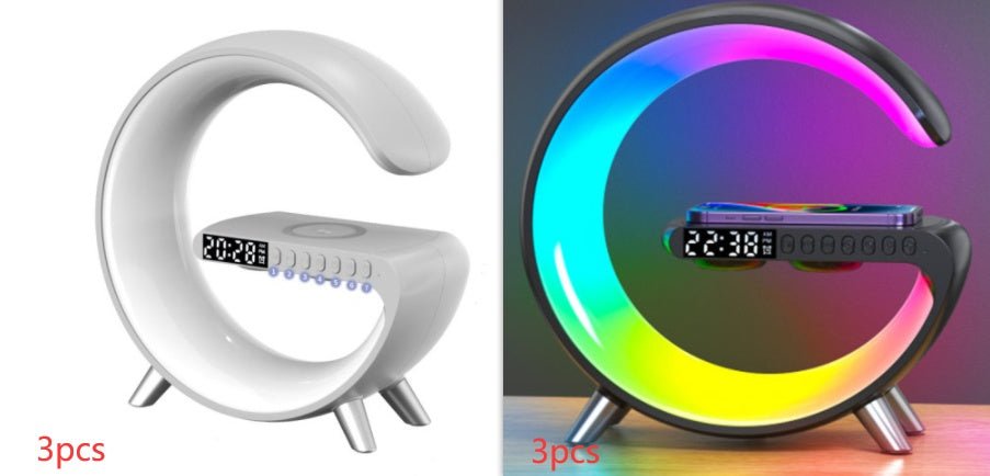 New Intelligent G Shaped LED Lamp Bluetooth Speake Wireless Charger Atmosphere Lamp App Control For Bedroom Home Decor - Serenity Spaces
