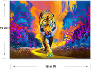 Bedroom Tiger Wall Art, Abstract Canvas Work for Living Room & Bathroom, Wooden Framed (12X16)