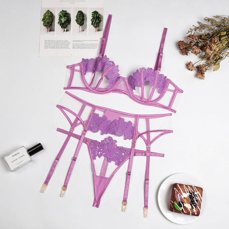 Sexy Thong Flower Embroidery Sexy Lingerie - Serenity Spaces