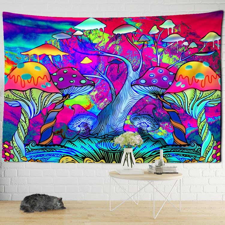 Dream Mushroom Psychedelic Rug Boho Home Decor - Serenity Spaces