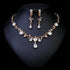 Rhinestone Pearl Earrings And Necklace Set Women - Serenity Spaces