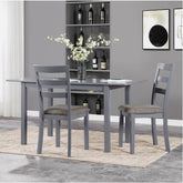 59 Extendable Dining Table, Modern House Dining Room Table For 4 - 8, Wooden Kitchen Table , Dining Room, Working Office, Home Living Room Furniture For Small Space, Dark Gray - Serenity Spaces