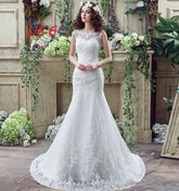 Bride Trailing Wedding Dress Sexy Lace Mermaid Wedding Dress - Serenity Spaces