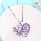 Ins Butterfly Love Necklace With Rhinestones Fashion Personality Hollow Heart - shaped Clavicle Chain Pendant Necklace For Valentine&