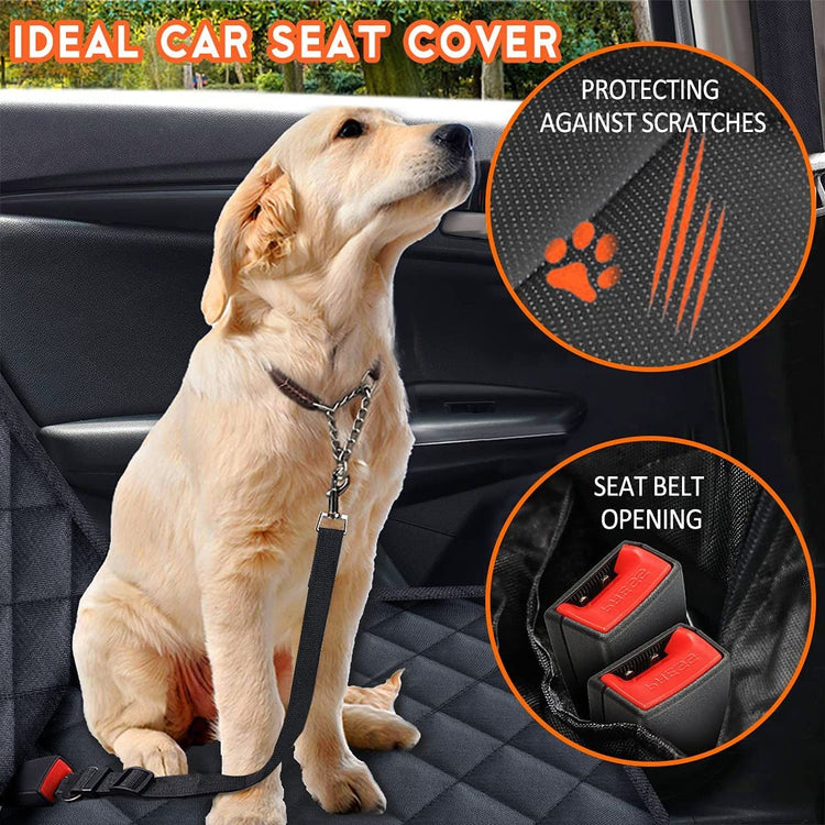 Dog Car Seat Cover, Back Seat Cover for Dogs Pet Car Seat Protector Waterproof Bench Car Seat Cover, Non - Slip Reat Seat Cover Fits Middle Armrest for Most Cars Trucks Suvs - Black - Serenity Spaces