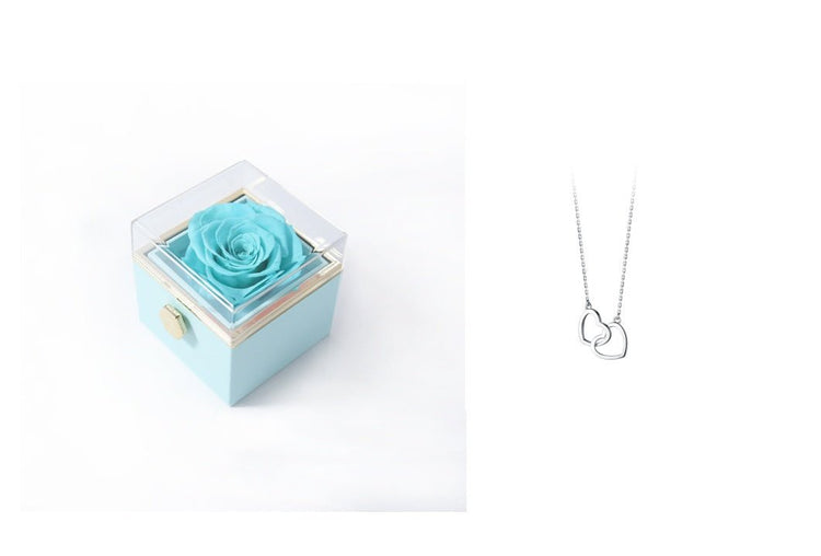 Fashion Acrylic Rotating Rose Jewelry Box - Serenity Spaces