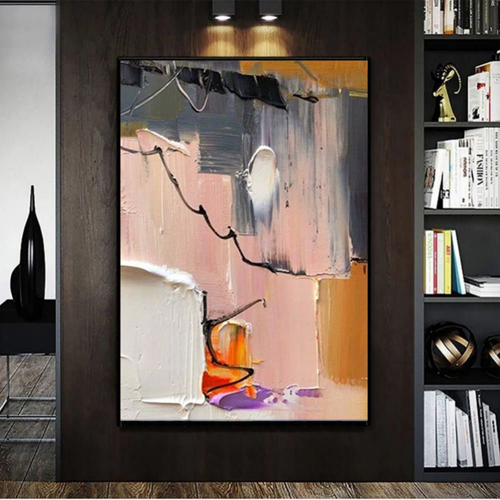 Modern Light Luxury Thick Oil Knife Oil Painting On Canvas Handmade Modern Abstract Wall Art Screen Partition Living Room Entry Home Decor Blocking Dining Painting - Serenity Spaces