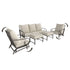 5 Piece Backyard Patio Furniture Set, Outdoor Furniture Set With 2 Rocking Chairs, 3 - Seat Sofa, And 2 Ottomans, Beige - Serenity Spaces