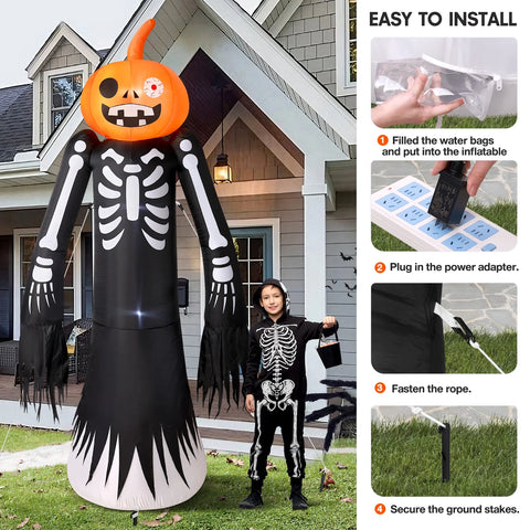 9FT Halloween Inflatables Decorations, Large Halloween Decorations Outdoor Halloween Yard Inflatables