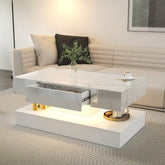 6.93IN High LED Coffee Table,Modern Coffee Table For Living Room,Living Room Tables,Large Living Room Furniture,LED Lights - Serenity Spaces