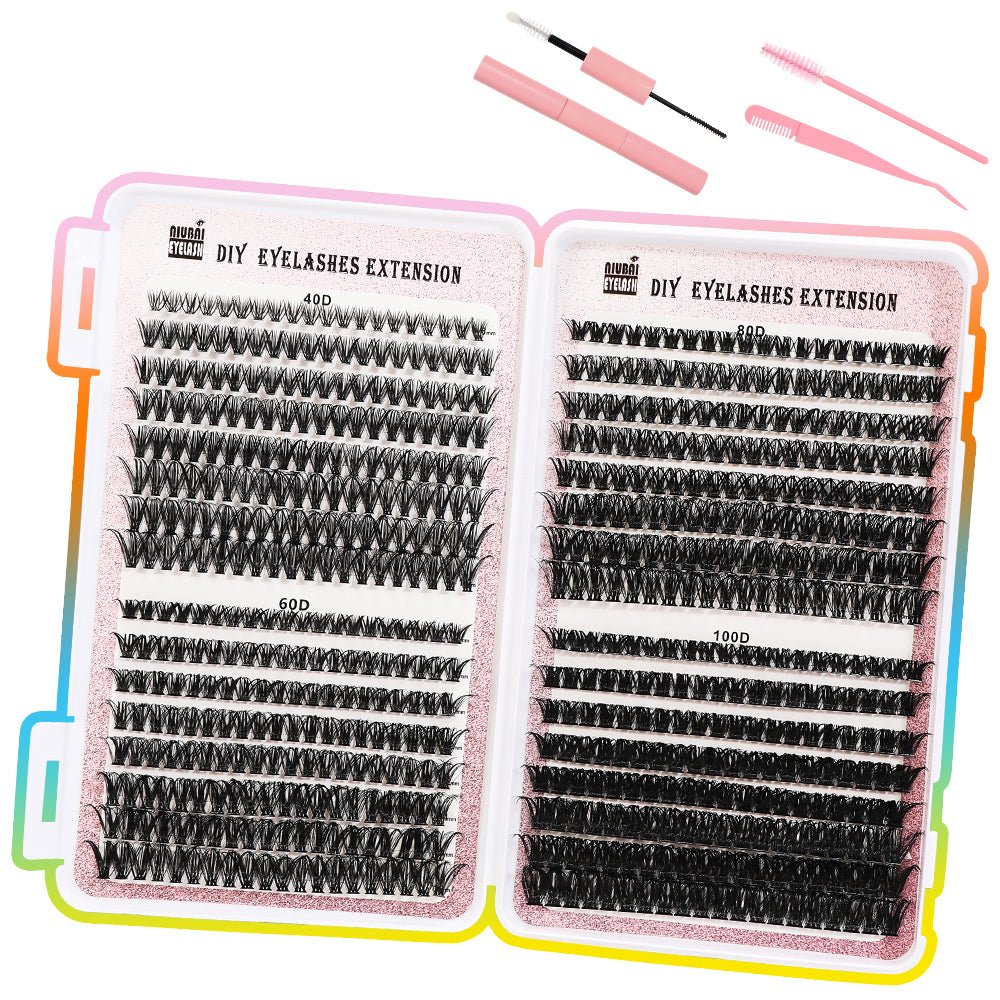 32 Rows Of Eyelashes Book Cluster 640 Segmented Lashes Set - Serenity Spaces