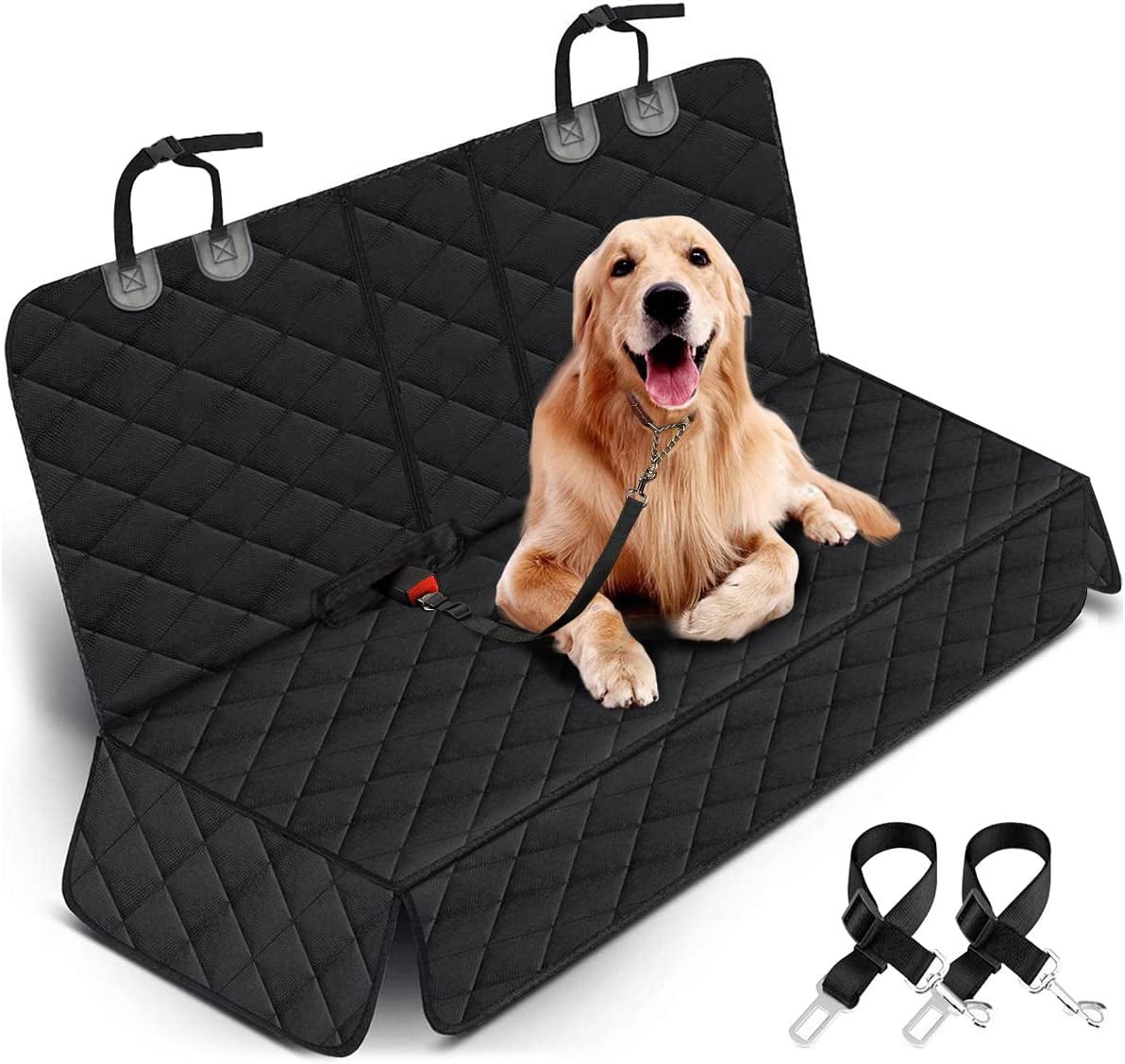 Dog Car Seat Cover, Back Seat Cover for Dogs Pet Car Seat Protector Waterproof Bench Car Seat Cover, Non - Slip Reat Seat Cover Fits Middle Armrest for Most Cars Trucks Suvs - Black - Serenity Spaces