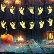 LED String Light, 10Ft Hanging Ghost String Lights Battery Powered Halloween Lights for Halloween Party Indoor Outdoor Thanksgiving Decorations, Yellow