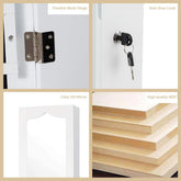 Jewelry Cabinet Armoire, Wall Mount Door Hanging, Lockable Jewelry Organizer with 47.5&